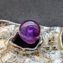 Lade das Bild in den Galerie-Viewer, Vintage Modernismus Brutalismus Anhänger 835 Silber Amethyst alt 1970s S