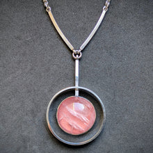 Load image into Gallery viewer, Modernismus Designer Collier Kette N.E. From Denmark 925 Silber Rosenquarz S