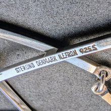 Load image into Gallery viewer, Modernism Designer Necklace NE From Denmark 925 Silver Rose Quartz S