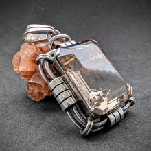 Lade das Bild in den Galerie-Viewer, Jugendstil Art Deco Anhänger 835 Silber Rauchquarz Handarbeit alt antik S