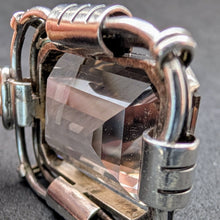 Lade das Bild in den Galerie-Viewer, Jugendstil Art Deco Anhänger 835 Silber Rauchquarz Handarbeit alt antik S