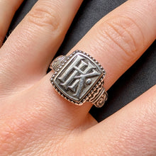 Lade das Bild in den Galerie-Viewer, Jugendstil Monogramm Ring 900 Silber HK KH alt c. 1920 RG 63 S