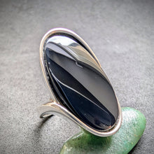 Lade das Bild in den Galerie-Viewer, Vintage Designer Ring 925 Silber Onyx CNP Christian Neusser Pforzheim RG 51 S