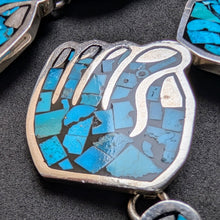 Load image into Gallery viewer, Turquoise Necklace Inlay Work Hand Alvaro Taxco Mexico 925 Sterling Silver S