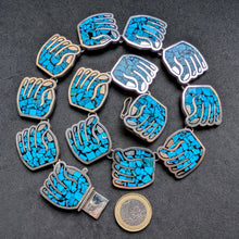 Load image into Gallery viewer, Turquoise Necklace Inlay Work Hand Alvaro Taxco Mexico 925 Sterling Silver S