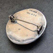 Lade das Bild in den Galerie-Viewer, Georg Jensen Jugendstil Brosche 49 Bernstein Chrysopras 928 Silber 1909 - 1914 S