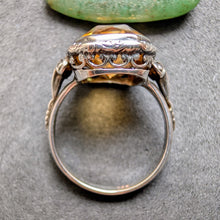 Lade das Bild in den Galerie-Viewer, Jugendstil Art Deco Ring 830 Silber Citrin alt antik c. 1920 RG 54 S