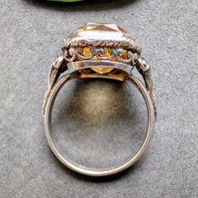 Lade das Bild in den Galerie-Viewer, Jugendstil Art Deco Ring 830 Silber Citrin alt antik c. 1920 RG 54 S