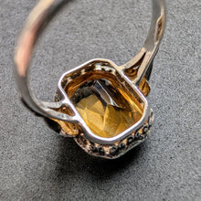 Lade das Bild in den Galerie-Viewer, Jugendstil Art Deco Ring 830 Silber Citrin alt antik c. 1920 RG 54 S