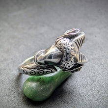 Lade das Bild in den Galerie-Viewer, Vintage Widder Ring 925 Silber Silberschmiedearbeit etruskischer Stil RG 59 S