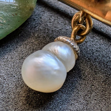 Load image into Gallery viewer, Jugendstil Designer Brosche 14k 585 Gold Perle Diamant alt antik c. 1920 S