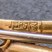 Load image into Gallery viewer, Art Nouveau designer brooch 14k 585 gold pearl diamond old antique c. 1920 p