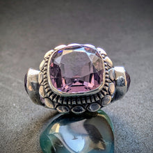 Lade das Bild in den Galerie-Viewer, Jugendstil Art Deco Ring 900 Silber Amethyst Design alt antik c. 1920 RG 49 S