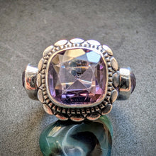 Lade das Bild in den Galerie-Viewer, Jugendstil Art Deco Ring 900 Silber Amethyst Design alt antik c. 1920 RG 49 S