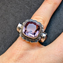 Lade das Bild in den Galerie-Viewer, Jugendstil Art Deco Ring 900 Silber Amethyst Design alt antik c. 1920 RG 49 S