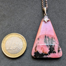 Lade das Bild in den Galerie-Viewer, Art Deco Anhänger Kette 835 Silber Rhodonit alt c. 1930 S