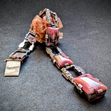 Lade das Bild in den Galerie-Viewer, Art Deco Armband 830 Silber Rhodonit Markasit Handarbeit alt c. 1920 S