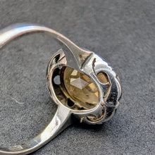 Lade das Bild in den Galerie-Viewer, Jugendstil Art Deco Ring 835 Silber Citrin alt antik c. 1920 RG 53 S