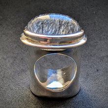 Lade das Bild in den Galerie-Viewer, Designer Ring Rutilquarz Sterling Silber 925 Silberschmiedearbeit 36,7 g RG 58 S