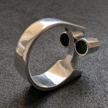 Load image into Gallery viewer, Vintage Midcentury Designer Ring 835 Silber Amazonit alt RG 54 S