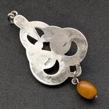 Lade das Bild in den Galerie-Viewer, Jugendstil Anhänger 830 Silber GAH Georg Albert Halling Bernstein antik c 1920 S