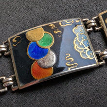 Lade das Bild in den Galerie-Viewer, Jugendstil Art Deco Armband 935 Silber Japonismus Emaille alt antik c. 1910 S