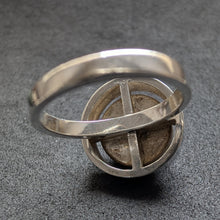 Load image into Gallery viewer, Vintage Ring 835 Silber Nephrit Jade Midcentury alt RG 55/56 S