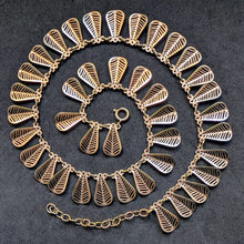 Load image into Gallery viewer, Art Deco Designer Collier Kette 835 Silber vergoldet Silberschmiedearbeit S