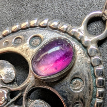 Lade das Bild in den Galerie-Viewer, Jugendstil Designer Anhänger 800 Silber Amethyst Handarbeit alt antik c. 1910 S