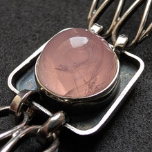 Lade das Bild in den Galerie-Viewer, Vintage Midcentury Armband 835 Silber Rosenquarz alt c. 1950 S