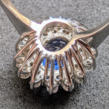 Load image into Gallery viewer, Entourage Ring 585 Gold Saphir Ceylon Sri Lanka 3 Carat No Heat Diamant RG 60 S