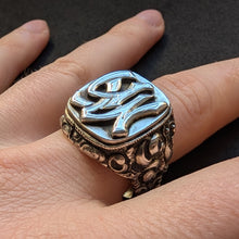 Lade das Bild in den Galerie-Viewer, Jugendstil Monogramm Ring Silber MH HM YW WY massiv 33,3 g antik 1920 RG 67/68 S