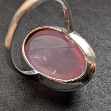 Lade das Bild in den Galerie-Viewer, Jugendstil Art Deco Ring 935 Silber Rosenquarz rosa alt antik c. 1920 RG 56 S