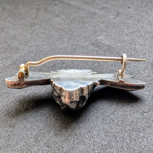 Load image into Gallery viewer, Art Nouveau brooch putto angel dragonfly wings 800 silver old antique c. 1910 S