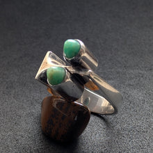 Load image into Gallery viewer, Vintage Midcentury Designer Ring 835 Silber Amazonit alt RG 54 S