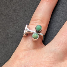 Load image into Gallery viewer, Vintage Midcentury Designer Ring 835 Silber Amazonit alt RG 54 S