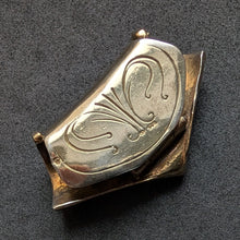 Load image into Gallery viewer, Art Nouveau pendant 935 silver green agate enamel HR old antique c. 1910 S