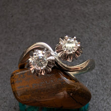 Load image into Gallery viewer, Vintage Toi et Moi Ring 14k 585 Gold Diamant Brillant 0,30 Carat Wien RG 58/59 S