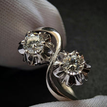 Load image into Gallery viewer, Vintage Toi et Moi Ring 14k 585 Gold Diamant Brillant 0,30 Carat Wien RG 58/59 S