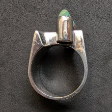 Load image into Gallery viewer, Vintage Midcentury Designer Ring 835 Silber Amazonit alt RG 54 S
