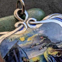 Lade das Bild in den Galerie-Viewer, Jugendstil Emaille Anhänger 800 Silber Geschützt Fliegender Holländer antik S
