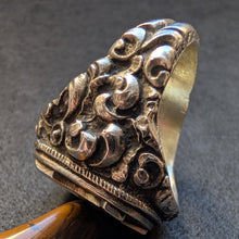 Lade das Bild in den Galerie-Viewer, Jugendstil Monogramm Ring Silber MH HM YW WY massiv 33,3 g antik 1920 RG 67/68 S