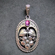 Lade das Bild in den Galerie-Viewer, Jugendstil Designer Anhänger 800 Silber Amethyst Handarbeit alt antik c. 1910 S