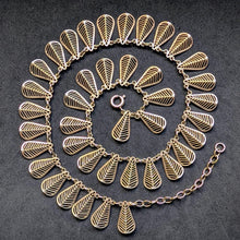 Load image into Gallery viewer, Art Deco Designer Collier Kette 835 Silber vergoldet Silberschmiedearbeit S