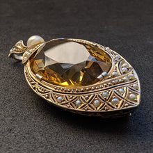 Load image into Gallery viewer, Jugendstil Anhänger Silber vergoldet Citrin 23 Carat Perle alt antik c. 1920 S