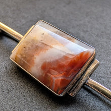 Lade das Bild in den Galerie-Viewer, Art Deco Brosche 935 Silber Achat rot weiß alt antik c. 1920 S