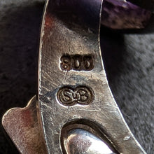 Lade das Bild in den Galerie-Viewer, Art Deco Manschettenknöpfe 800 Silber Amethyst alt antik c. 1920 S