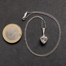 Lade das Bild in den Galerie-Viewer, Art Deco Herz Collier 18k 750 Gold Platin Diamant Kette alt c. 1920 S
