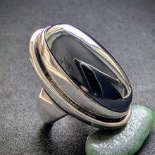 Load image into Gallery viewer, Vintage Ring Georg Jensen 46E Harald Nielsen Hämatit Sterling Silber 925 RG 52 S