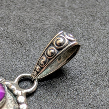 Lade das Bild in den Galerie-Viewer, Jugendstil Designer Anhänger 800 Silber Amethyst Handarbeit alt antik c. 1910 S